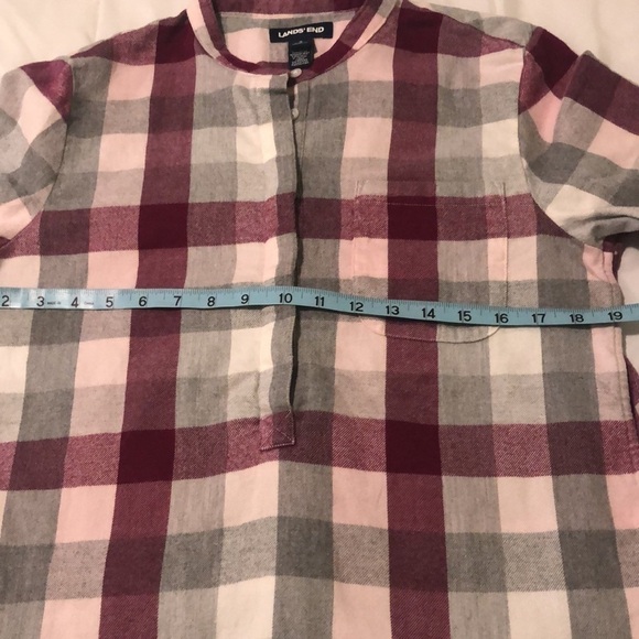 Lands’ End soft flannel pajama top in plaid - Picture 6 of 8